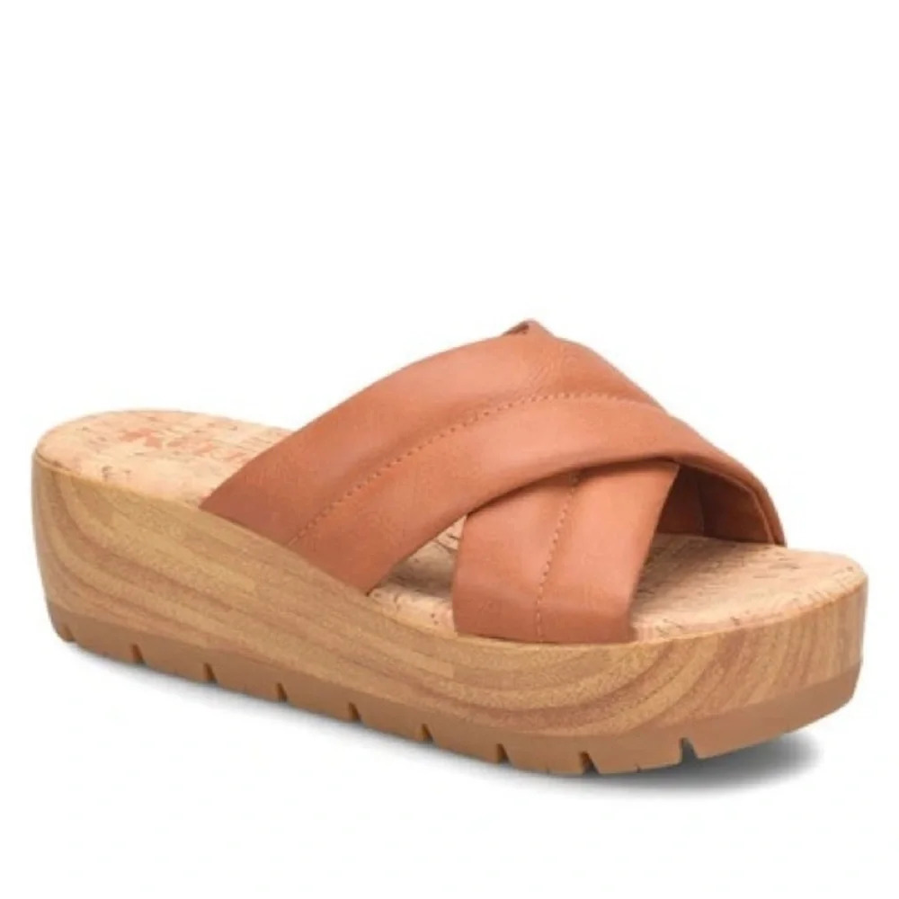 Korks by Kork Ease Faithe Crossover Platform in brown size: 8